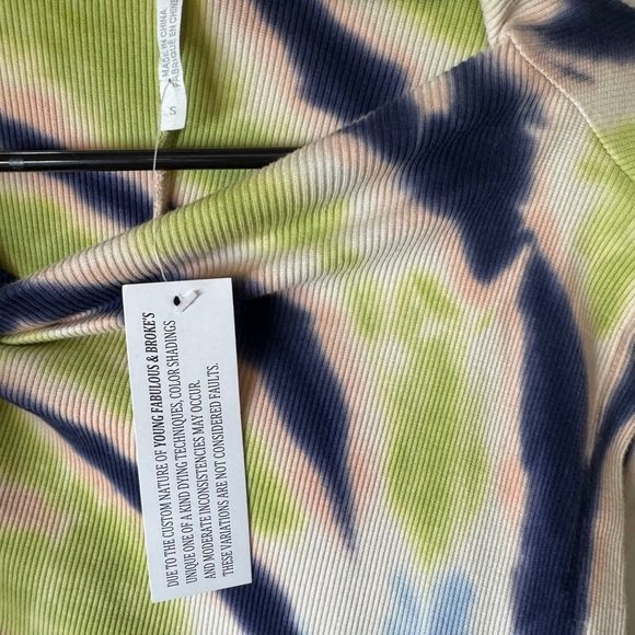 NWT Young Fabulous And Broke YFB Ribbed High Neckline Tie Dye Fitted Dress Small - Picture 11 of 12